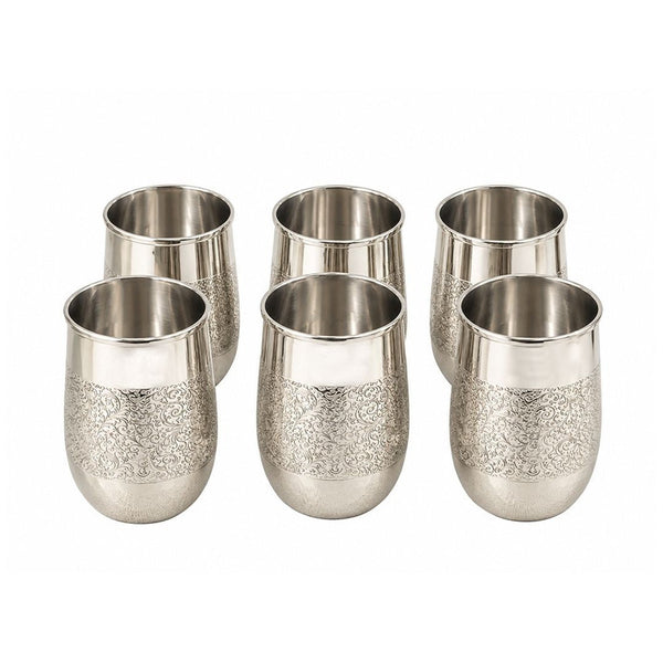 Stainless Steel Glass Set of 6 for Home Dining