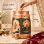 Copper Matka Water Dispenser with Tap & Lid