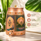 Copper Matka Water Dispenser with Tap & Lid