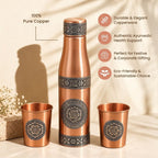 Solo Foil Gift Set with 1 Copper Bottle & 2 Glasses