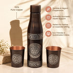 Antique Foil Gift Set with 1 Bottle & 2 Glasses