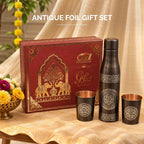 Antique Foil Gift Set with 1 Bottle & 2 Glasses