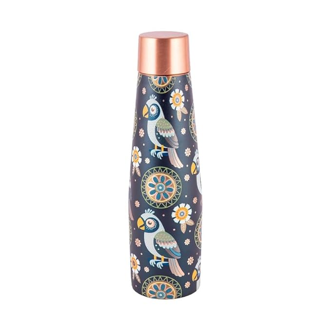 Copper Bottle with Bird Motif UV Printed Design