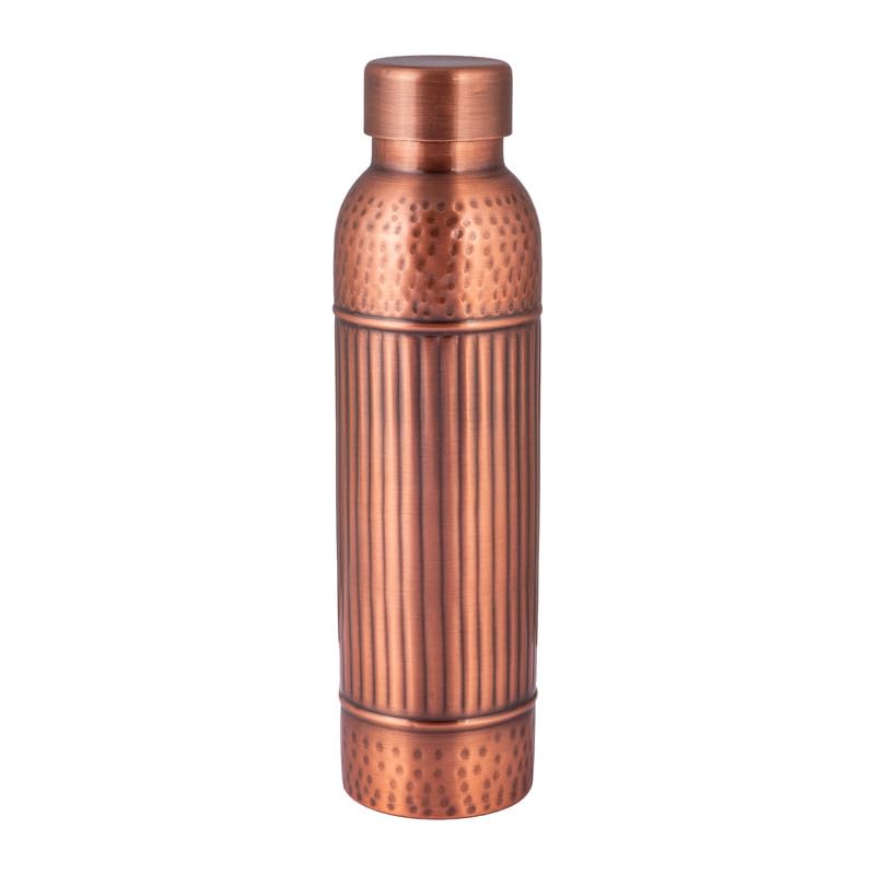Hammered Copper Water Bottle with Vintage Finish