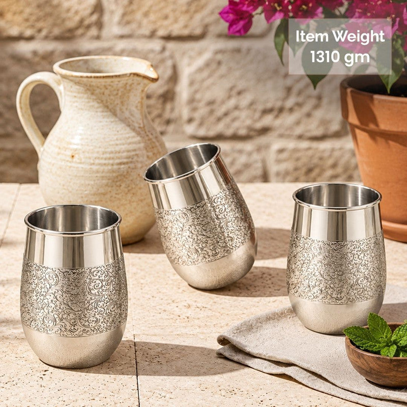 Stainless Steel Glass Set of 6 for Home Dining