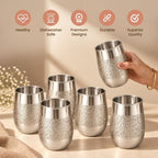 Stainless Steel Glass Set of 6 for Home Dining