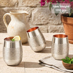 Copper Glass Set of 6, 400 ml Drinking Tumblers