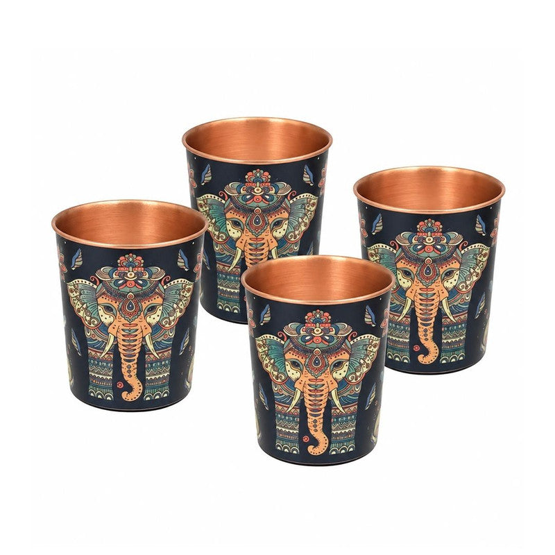 Copper Glass Set of 4 Drinking Tumblers