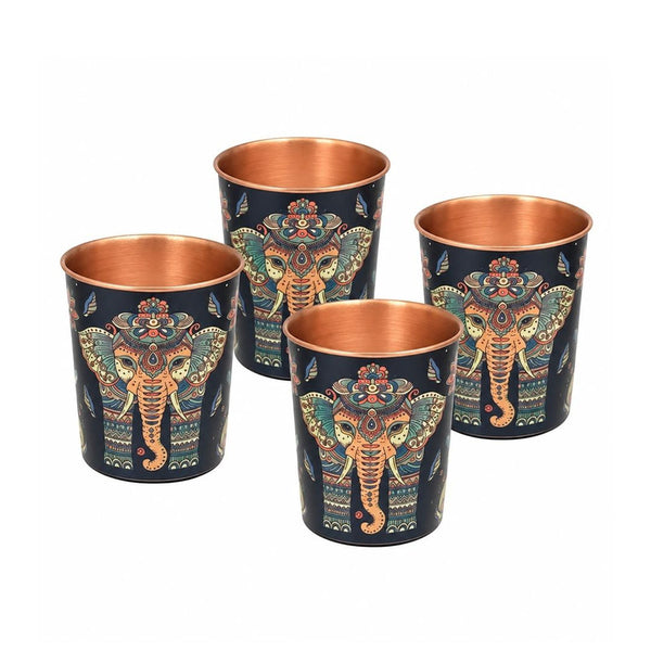Copper Glass Set of 4 Drinking Tumblers