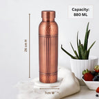 Hammered Copper Water Bottle with Vintage Finish