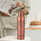 Hammered Copper Water Bottle with Vintage Finish