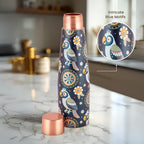 Copper Bottle with Bird Motif UV Printed Design