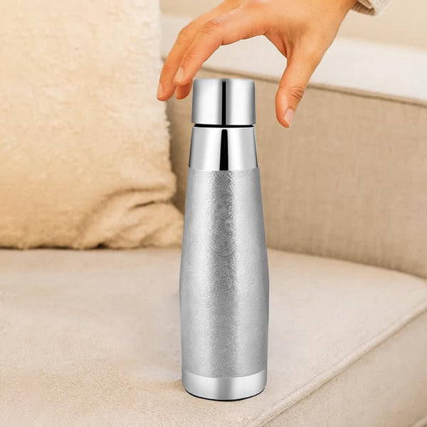 Silver Copper Bottle & Glass Gift Set - alternate view
