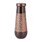 Designer Copper Bottle with Black & Copper Floral Etching