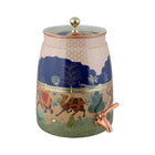 Decorative water dispenser with animal design on a white background