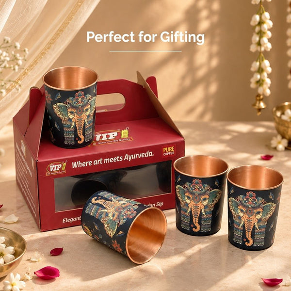 Copper Glass Set of 4 Drinking Tumblers - alternate view