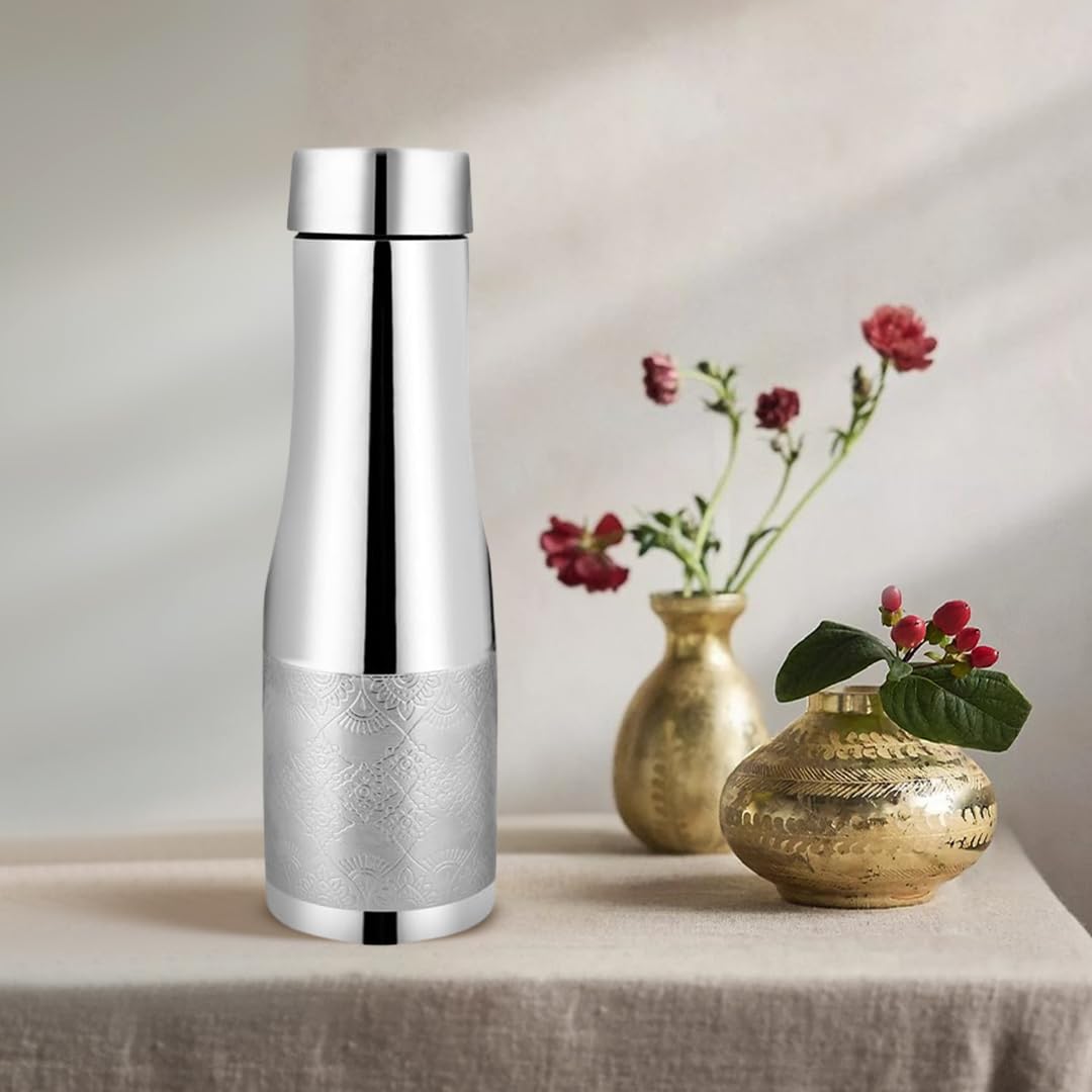 Silver Copper Water Bottle