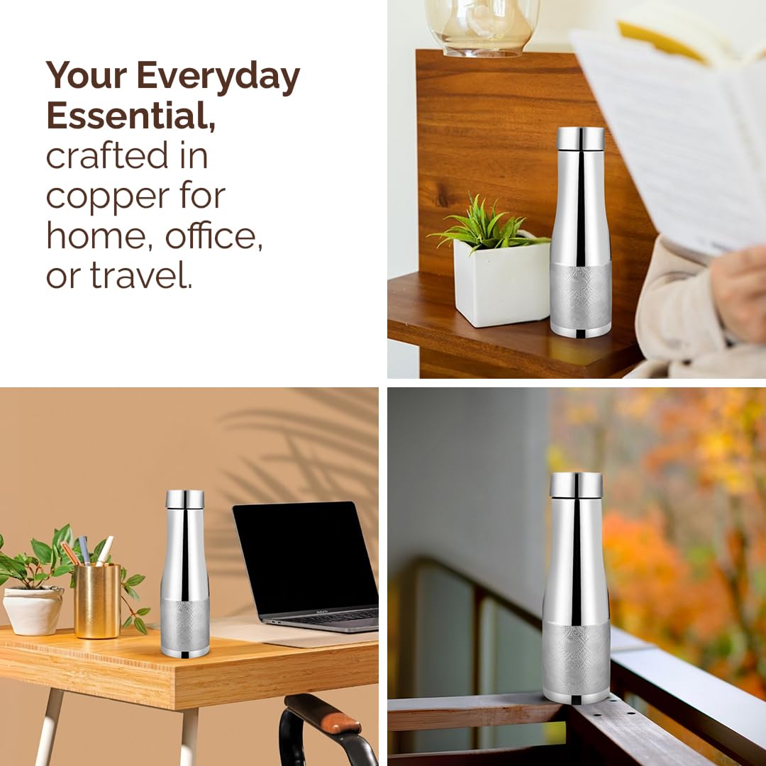 Silver Copper Water Bottle