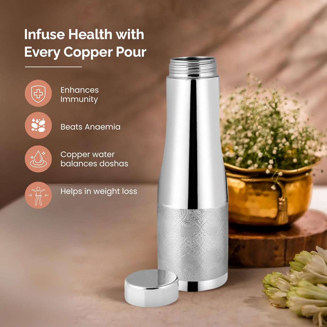 Silver Copper Water Bottle