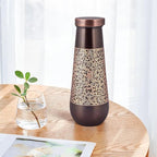 Designer Copper Bottle with Black & Copper Floral Etching