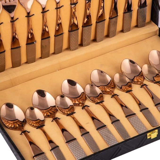 VIP Luxe 24-Piece Rose Gold Cutlery Set