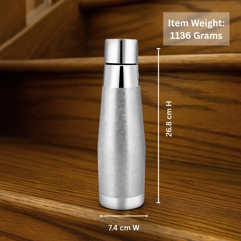 Silver Copper Bottle & Glass Gift Set