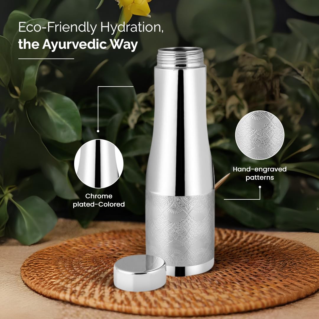 Silver Copper Water Bottle
