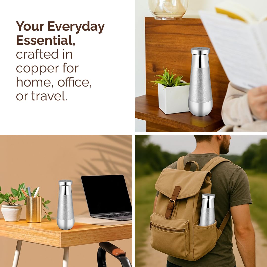 Chrome Plated-Colored Copper Water Bottle