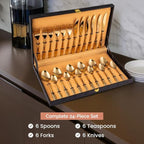 24-Piece Gold Cutlery Set with Sleek Designer Handles