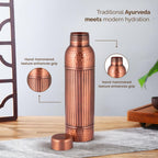 Hammered Copper Water Bottle with Vintage Finish