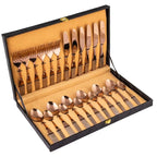 VIP Luxe 24-Piece Rose Gold Cutlery Set